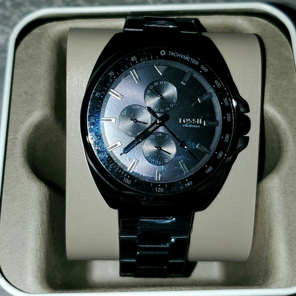 Black fossil watch